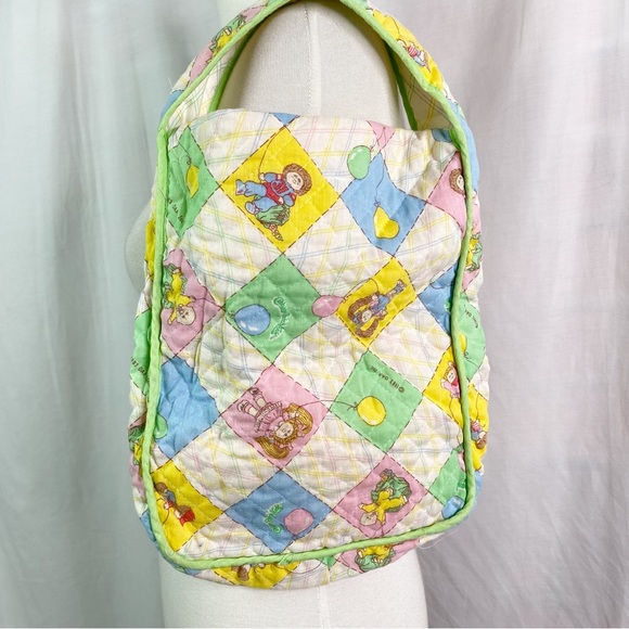 Vintage 1982 Cabbage Patch Kids Doll Quilted Diaper Bag White Pink Blue - Picture 6 of 7